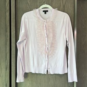 JCREW Ruffle Front Cardigan Pink XL